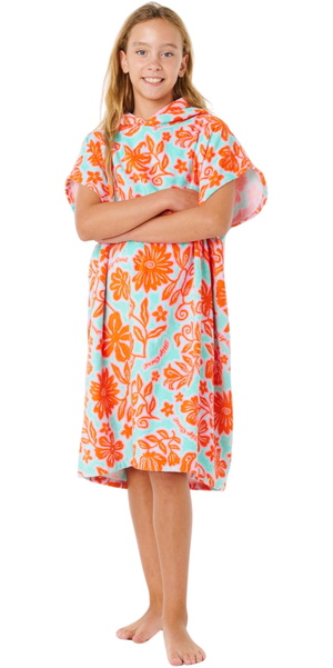 2026 Rip Curl Junior Toalla De Algodón Mixto Con Capucha Poncho 00HGTO - Teal